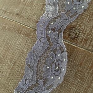 Purple Lace Trim with Floral Design